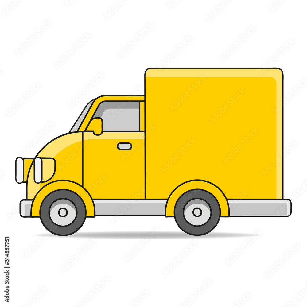 Illustration Of Delivery Truck Icon. Logistics Transport