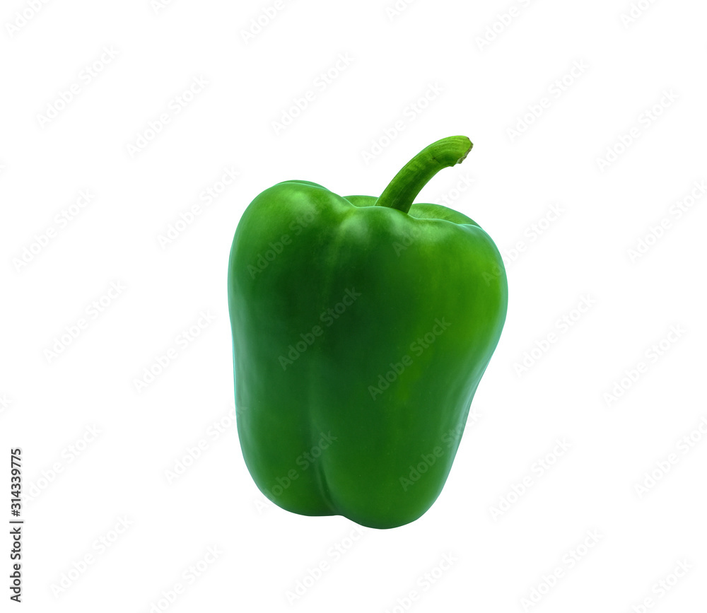 beauty shape capcicum decoration food. fresh green sweet peeper or bell pepper vegetable. Isolated on white background with clipping path beauty shape capcicum decoration food. fresh green sweet peeper or bell pepper vegetable. Isolated on white background with clipping path