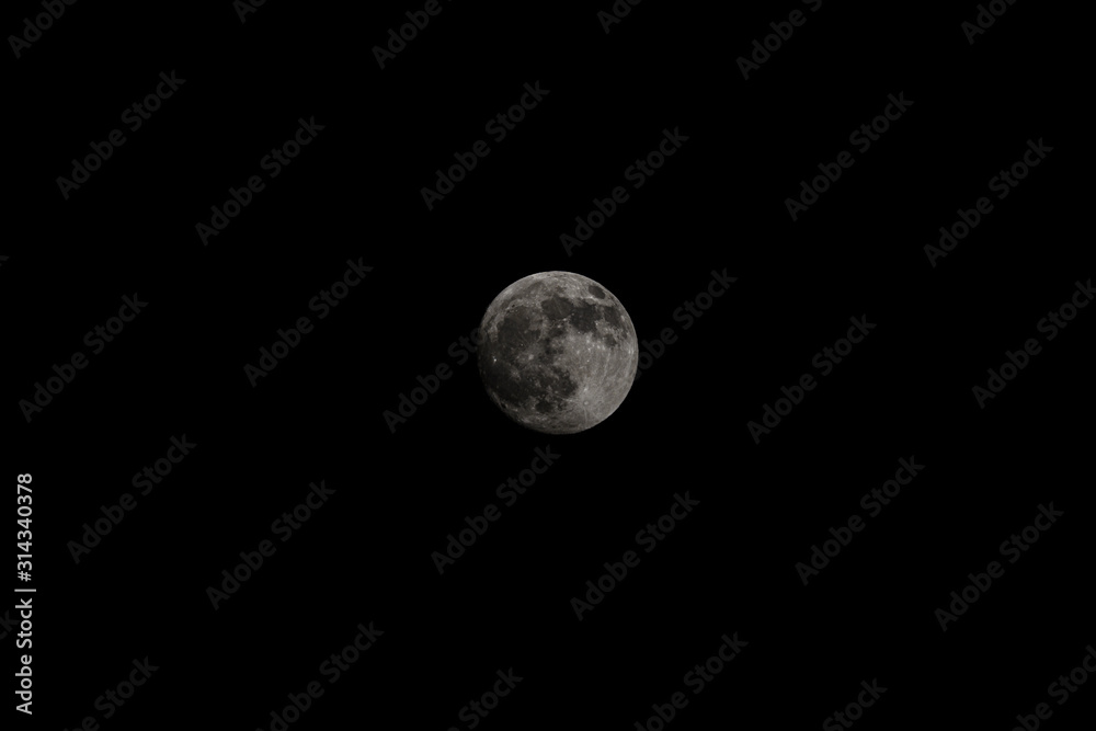 Huge detailed moon at black background Huge detailed moon at black background