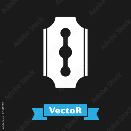 White Blade razor icon isolated on black background. Vector Illustration