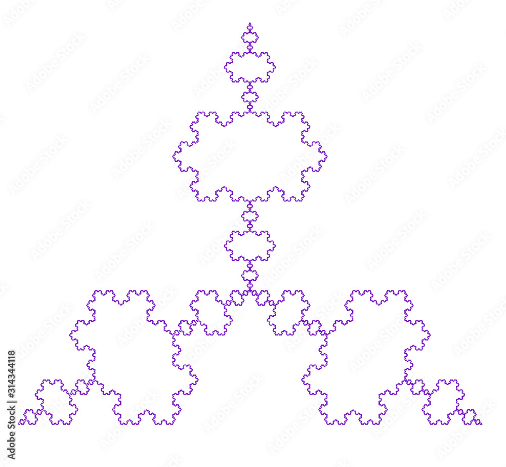 Vector Koch Triad Curve Design - Triangle Like L-system Mathematical Model