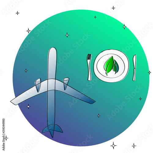 Vegan Meal Diet on board, Healthy food, travel