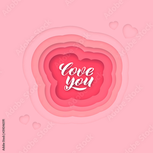 Happy Valentines Day typography banner. Vector illustration.