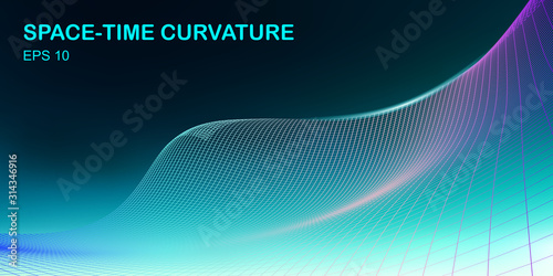 curvature Space-Time Concept Design - Hi-Tech Futuristic Background photo