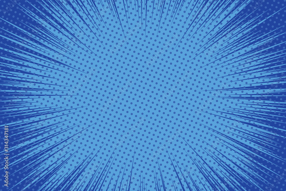 Fototapeta premium Vector simple comic book background. Halftone pattern in retro pop art style