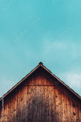 Gable shed roof and blue sky © Bits and Splits