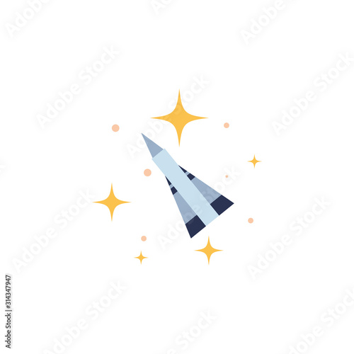 space shuttle flat style icon