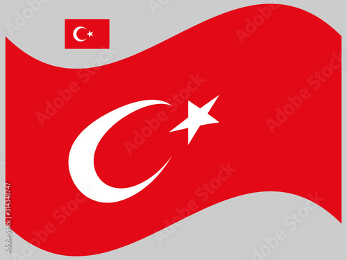 Wave Turkey Flag Vector illustration eps 10.
