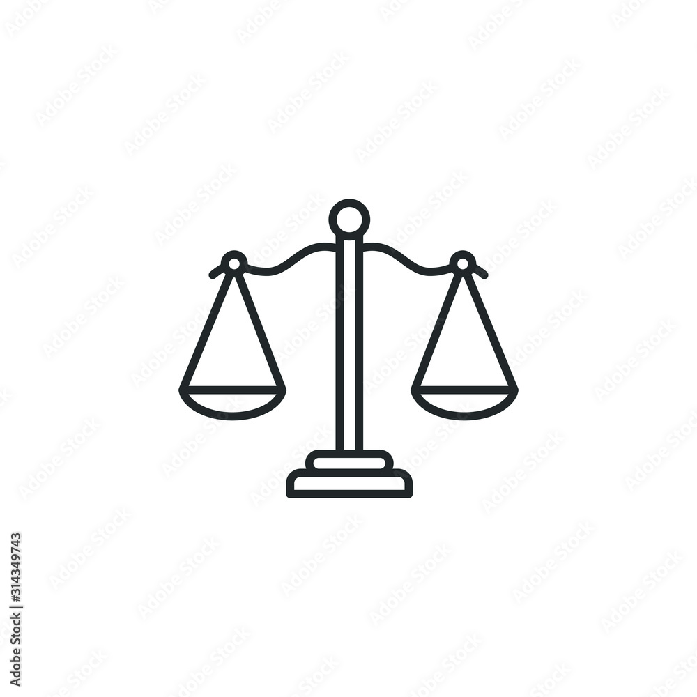 Law scale icon template color editable. Law scale symbol vector sign isolated on white background illustration for graphic and web design. Law scale icon template color editable. Law scale symbol vector sign isolated on white background illustration for graphic and web design.