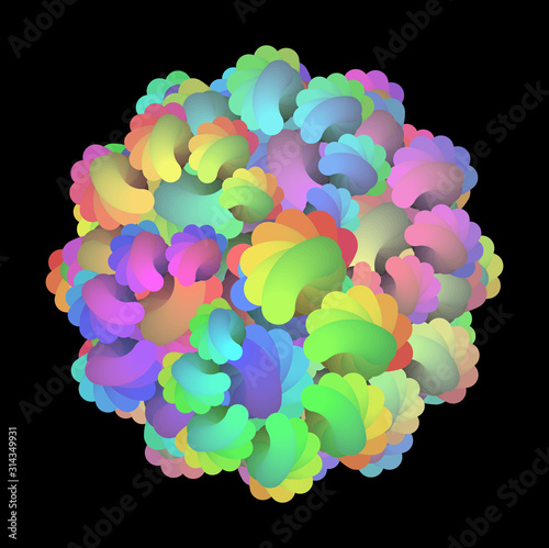 Vector Versicolor Downy Clew Background - Abstract Pinnate Rainbow Design