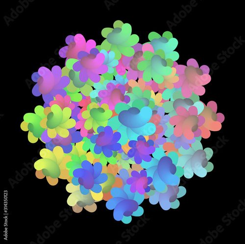 Vector Versicolor Flower Clew Background - Abstract Messy Iridescent Design