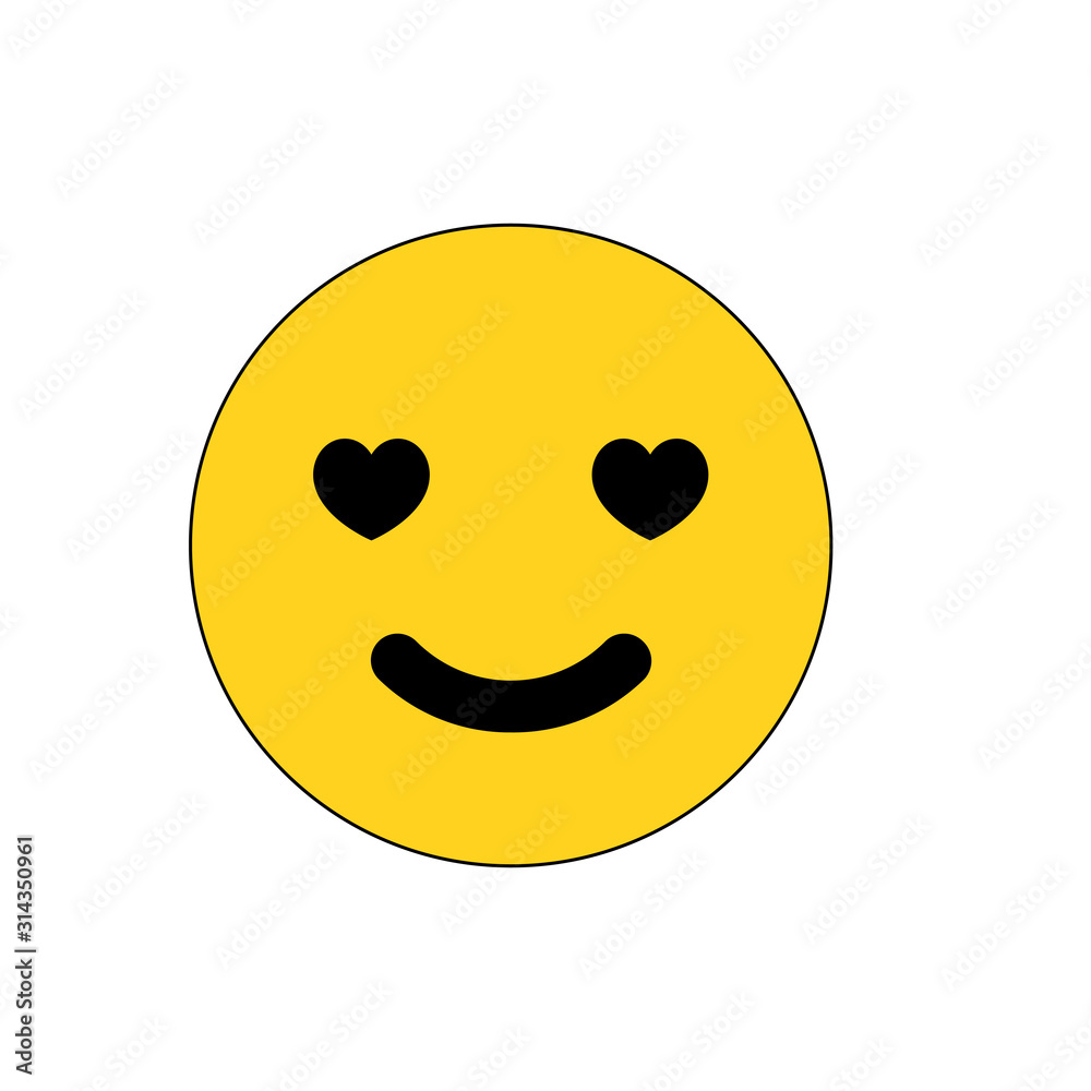 Fototapeta premium smile icon. Happy smiley face. Smiling Emoticon. Yellow vector symbol.