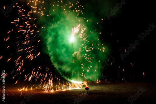 fireworks in the night sky