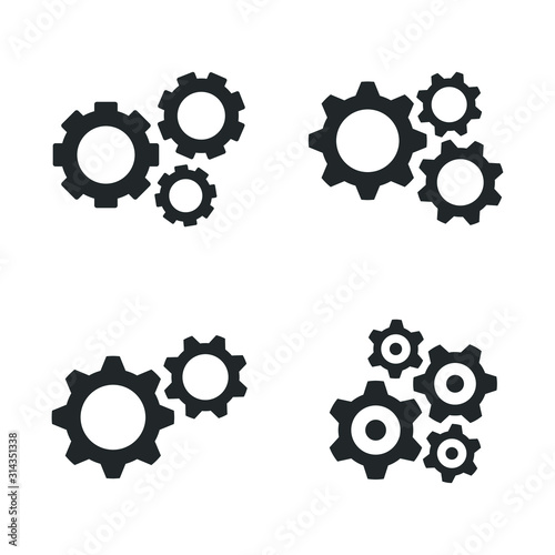 Gear tool or button for web application icon template color editable. Settings symbol vector sign isolated on white background illustration for graphic and web design.