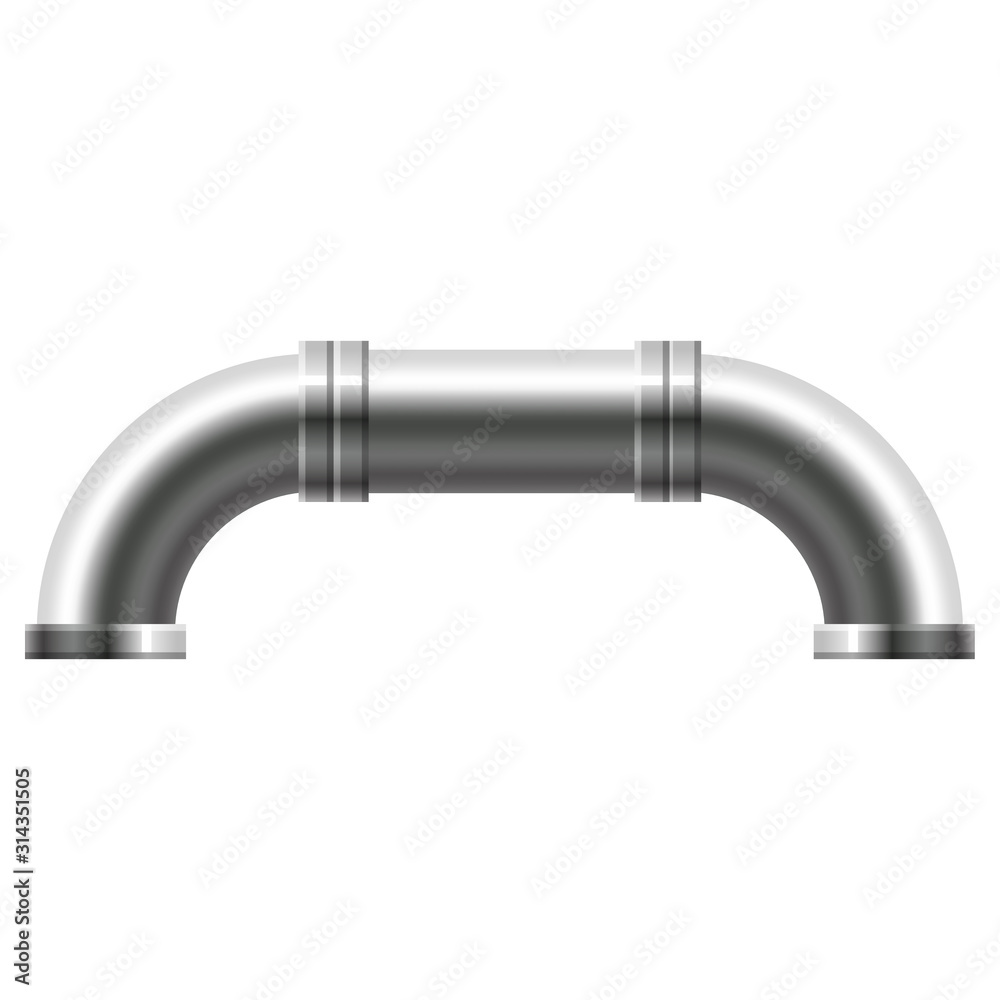 Pipe stainless steel, metallic plumbing fittings pipeline. Water, fuel or gas pipes sewage, oil refinery industry pipeline, house sewervector illustration Pipe stainless steel, metallic plumbing fittings pipeline. Water, fuel or gas pipes sewage, oil refinery industry pipeline, house sewervector illustration