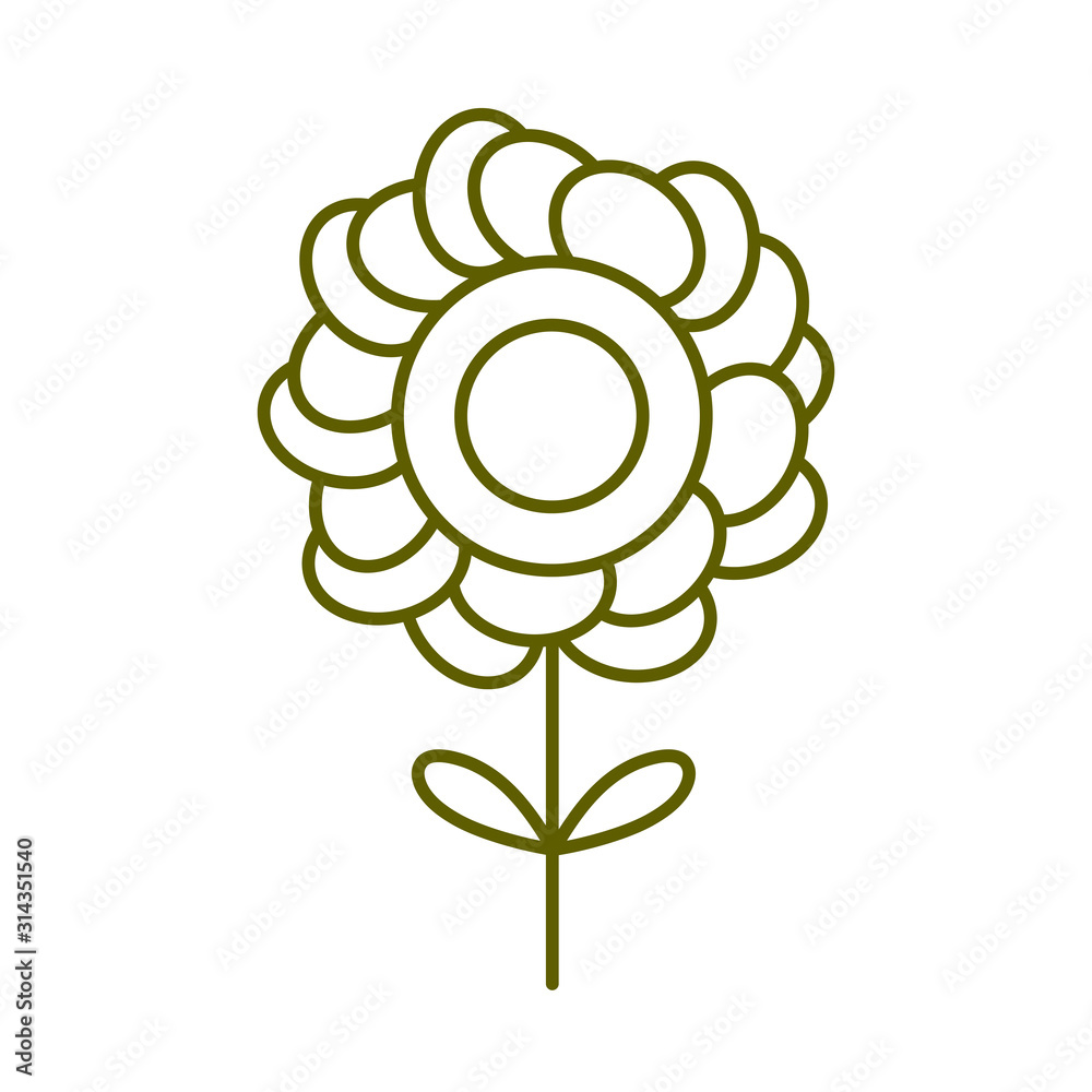 flower stem nature plant line style flower stem nature plant line style