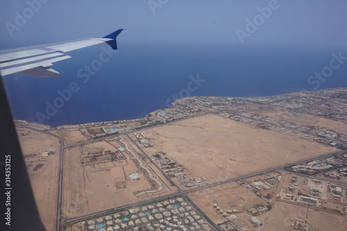 aerial view from airplane