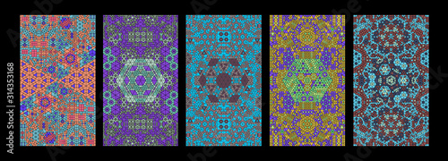 Set of Complex Tessellation Pattern Textures - Generative Mosaic Background