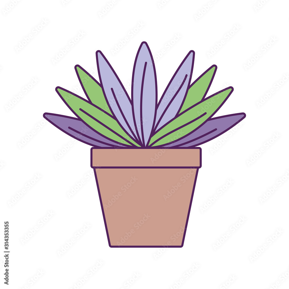 potted leaves plant fill line potted leaves plant fill line