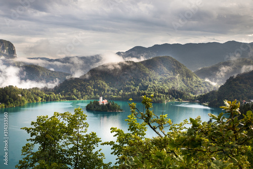 Lake Bled view from above 