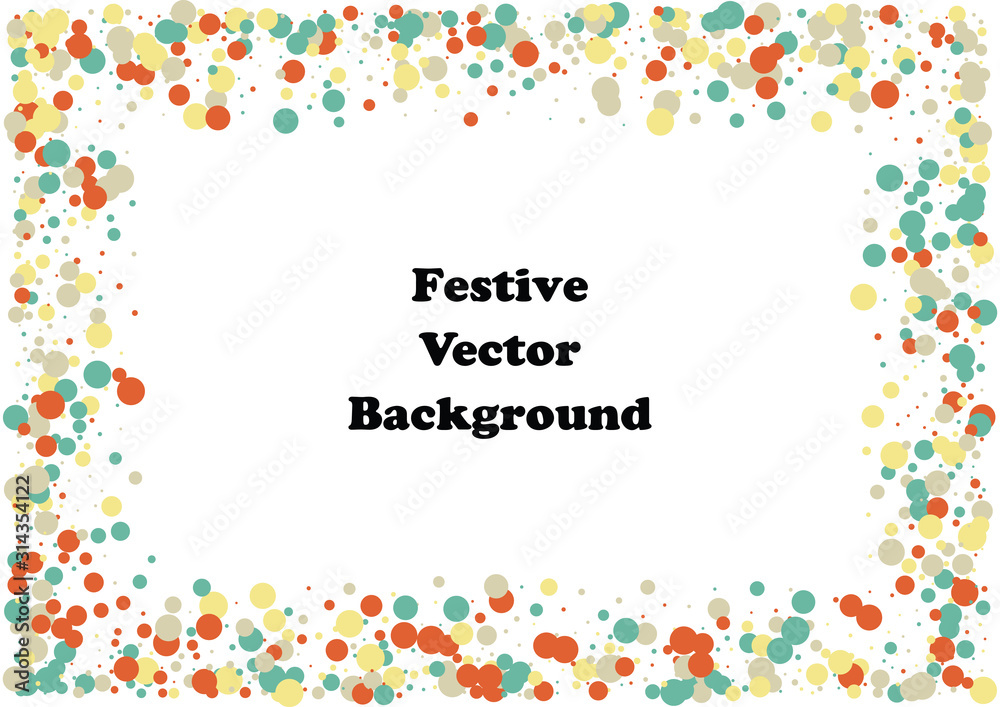 Festive color round confetti background. Abstract frame confetti texture for holiday, postcard, poster, website, carnivals, birthday and children's parties. Cover confetti mock-up. Wedding card layout Festive color round confetti background. Abstract frame confetti texture for holiday, postcard, poster, website, carnivals, birthday and children's parties. Cover confetti mock-up. Wedding card layout