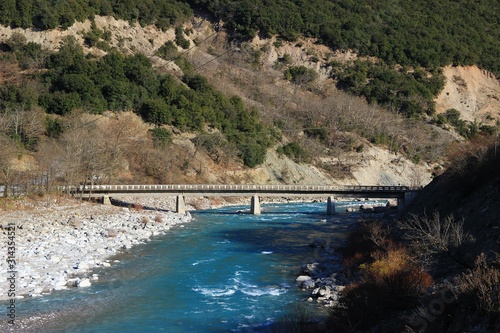 Korakou bridge in Acheloos river in Karditsa region in Epirus, Greece photo