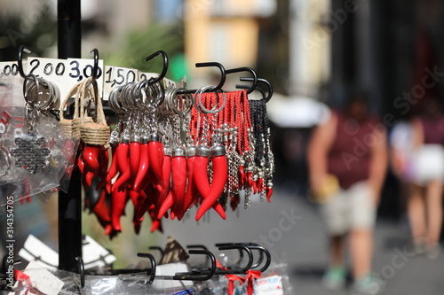 red cornets for sale in Naples City in Italy