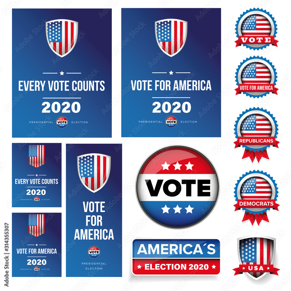USA Presidential election poster and banner set