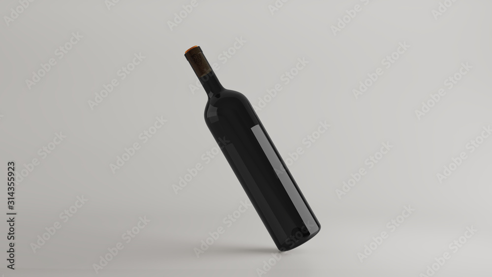 Wine bottle mock up. 3D render illustration for mock up and commercials. Wine bottle mock up. 3D render illustration for mock up and commercials.