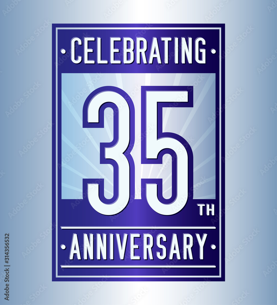 35 years logo design template. Anniversary vector and illustration.