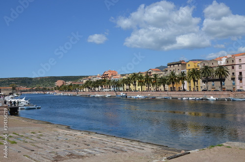 Fototapeta Naklejka Na Ścianę i Meble -  View of the streets of the picturesque village of Bosa