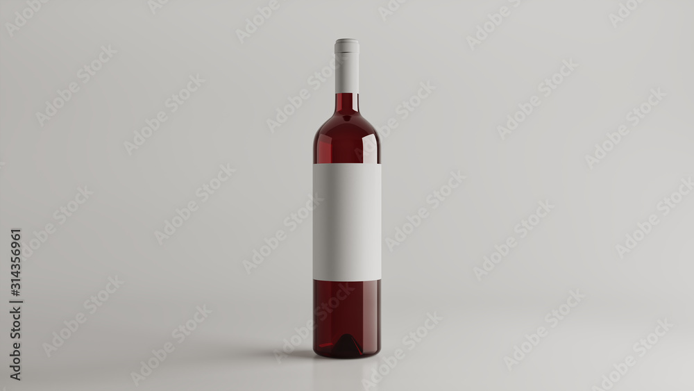 Wine bottle mock up. 3D render illustration for mock up and commercials. Wine bottle mock up. 3D render illustration for mock up and commercials.