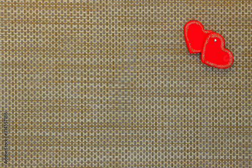 Greeting card with two hearts