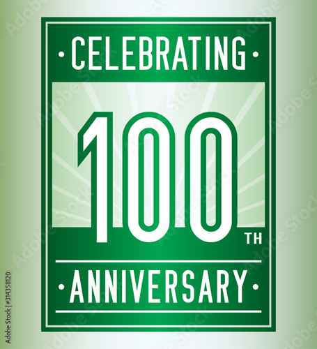 100 years logo design template. Anniversary vector and illustration.