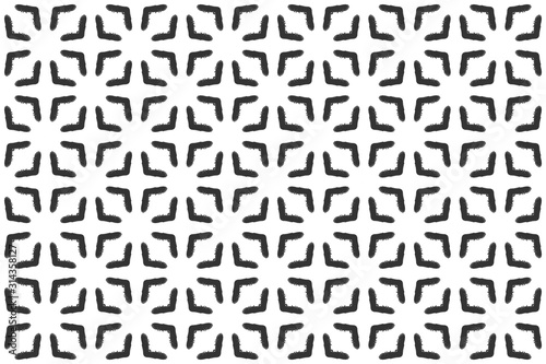 Watercolor seamless geometric pattern design illustration. Background texture. In black  white colors.