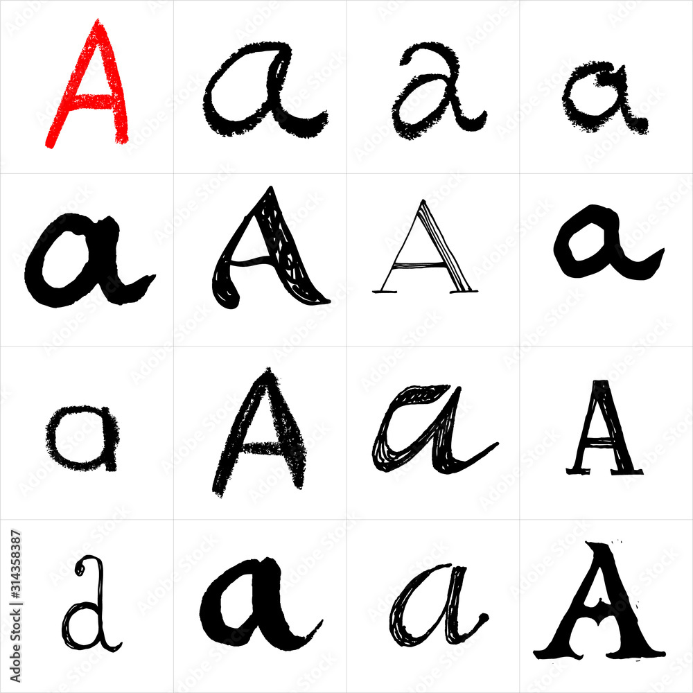 Vector letters. Hand drawn letters. Letters drawn using spray can ...