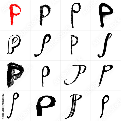  Vector letters. Hand drawn letters. Letters drawn using spray can, inkpen, highlighters and others materials. Variety materials, lines and devices. Set of templates.