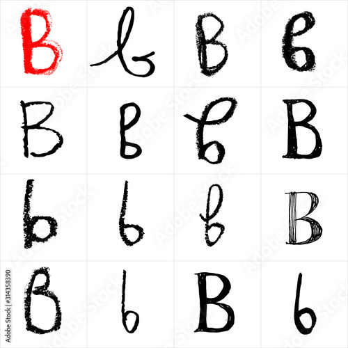  Vector letters. Hand drawn letters. Letters drawn using spray can, inkpen, highlighters and others materials. Variety materials, lines and devices. Set of templates.