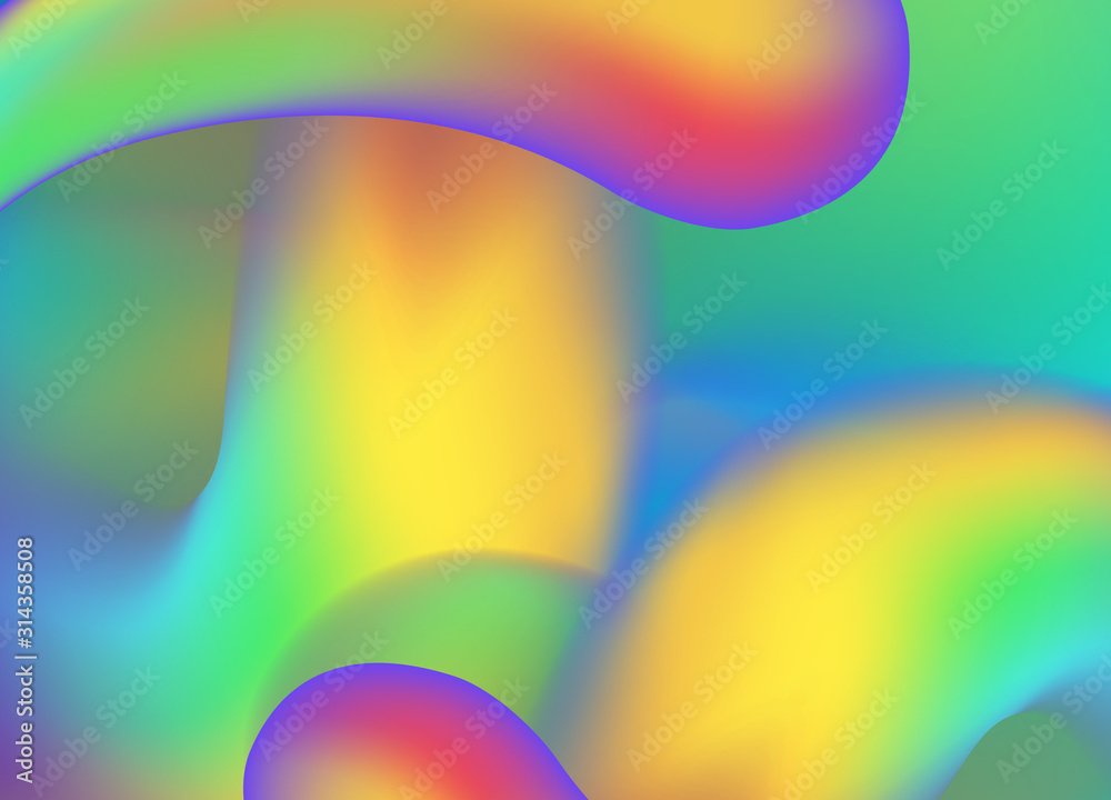 Obraz premium Abstract background with gradient color shapes. Liquid color cover. Holographic element.