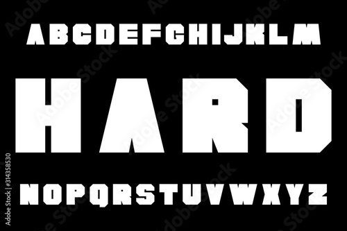 Brutal abstract hard bold English alphabet font