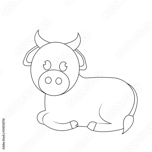 Isolated cute cow