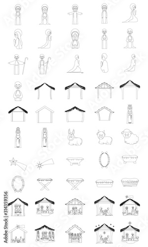 Beautiful manger icons