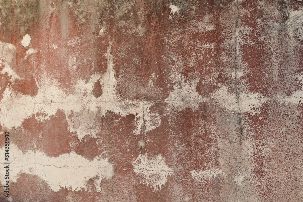 old dirty light red paint texture peeling off the concrete wall for banner background old dirty light red paint texture peeling off the concrete wall for banner background