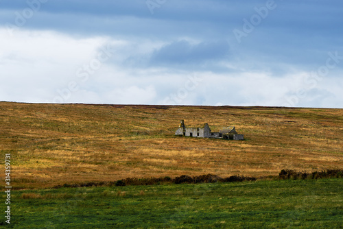 Fototapeta Naklejka Na Ścianę i Meble -  Old ruin of a house in rural landscape in Scotland