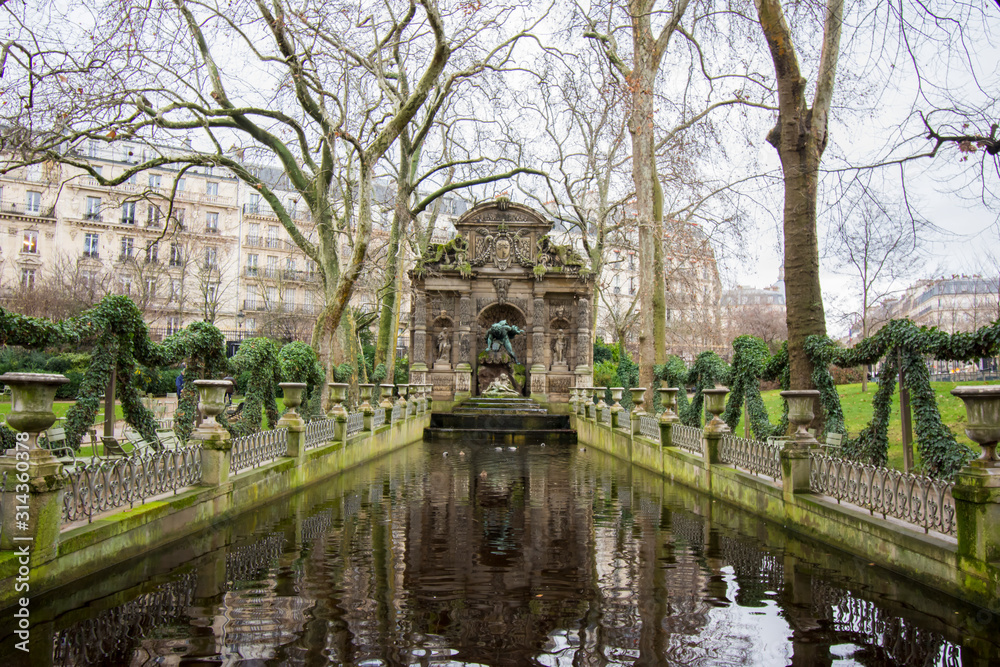 The Medici Fountain of Luxembourg Gardens in Paris, France