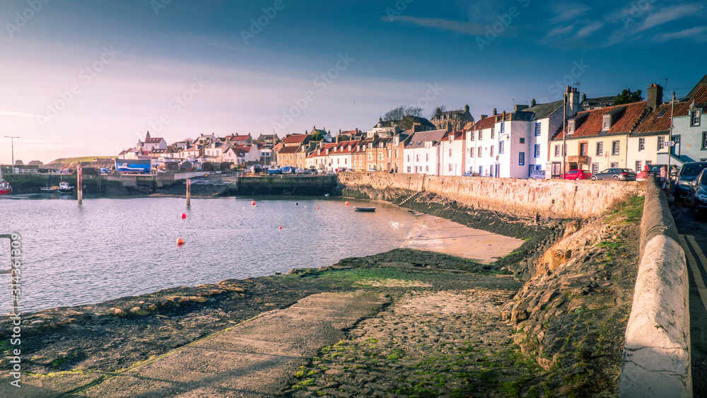 winter in st monans fishing village, fife, scotland. 2020