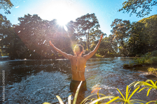 Enjoying the surroundings of the Pulhapanzak waterfall on Lake Yojoa. Honduras photo