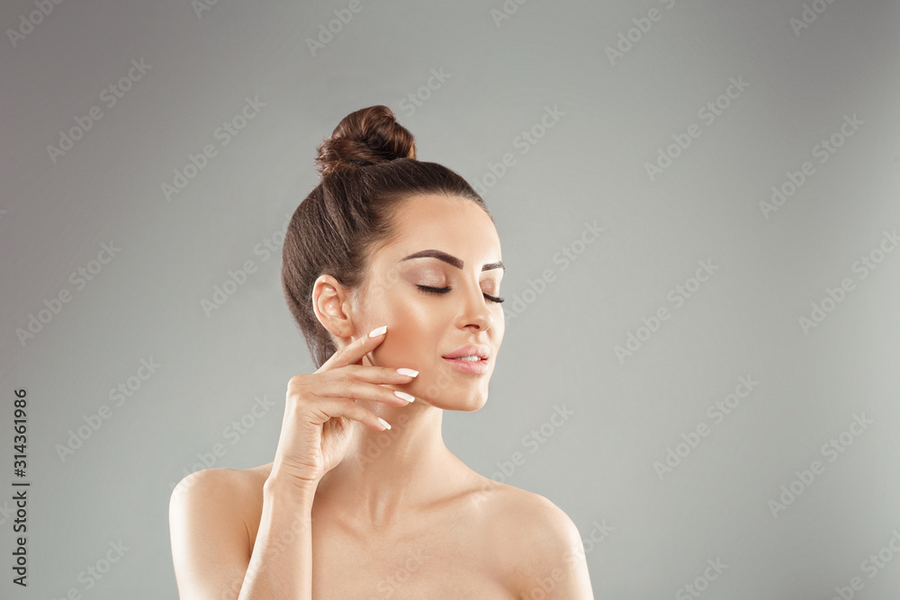 Beautiful woman with nature makeup. Beauty portrait of female face with natural skin. Skin care. Cosmetology, beauty and spa. Beautiful woman with nature makeup. Beauty portrait of female face with natural skin. Skin care. Cosmetology, beauty and spa.