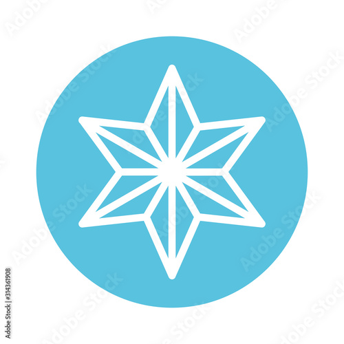 star six pointed block style icon