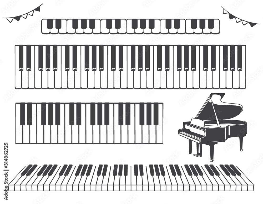 ピアノ 鍵盤の素材イラスト Stock ベクター Adobe Stock